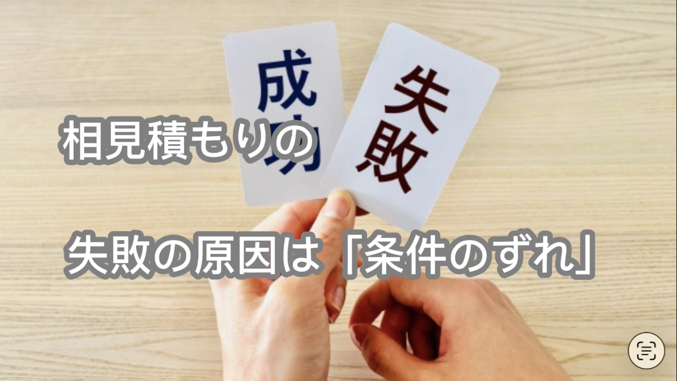 相見積もりの失敗の原因は「条件のずれ」
