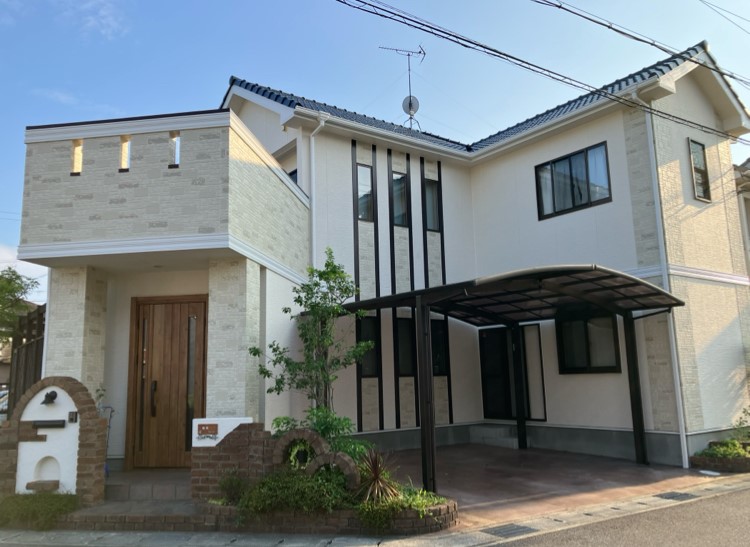 たつの市+外壁塗装+カラーシミュレーション+施工中例|藤原ペイント