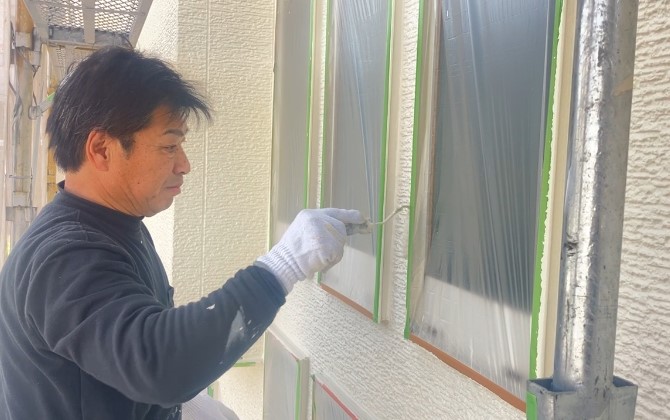 姫路市上大野で外壁塗装の上塗りBefore1・藤原ペイント