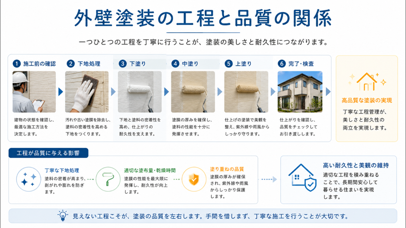 外壁塗装の工程と品質の関係
