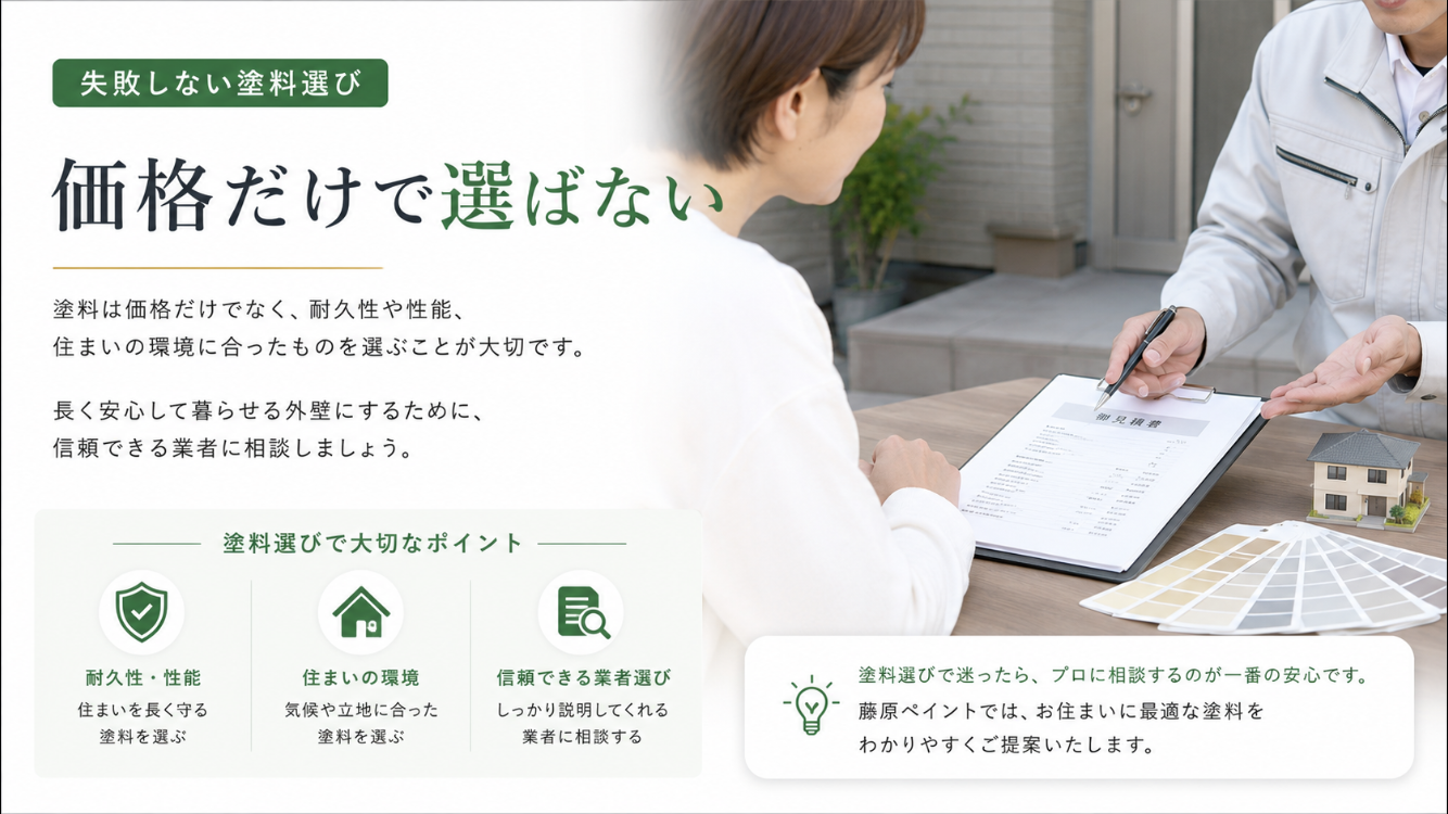 適切な塗料選び