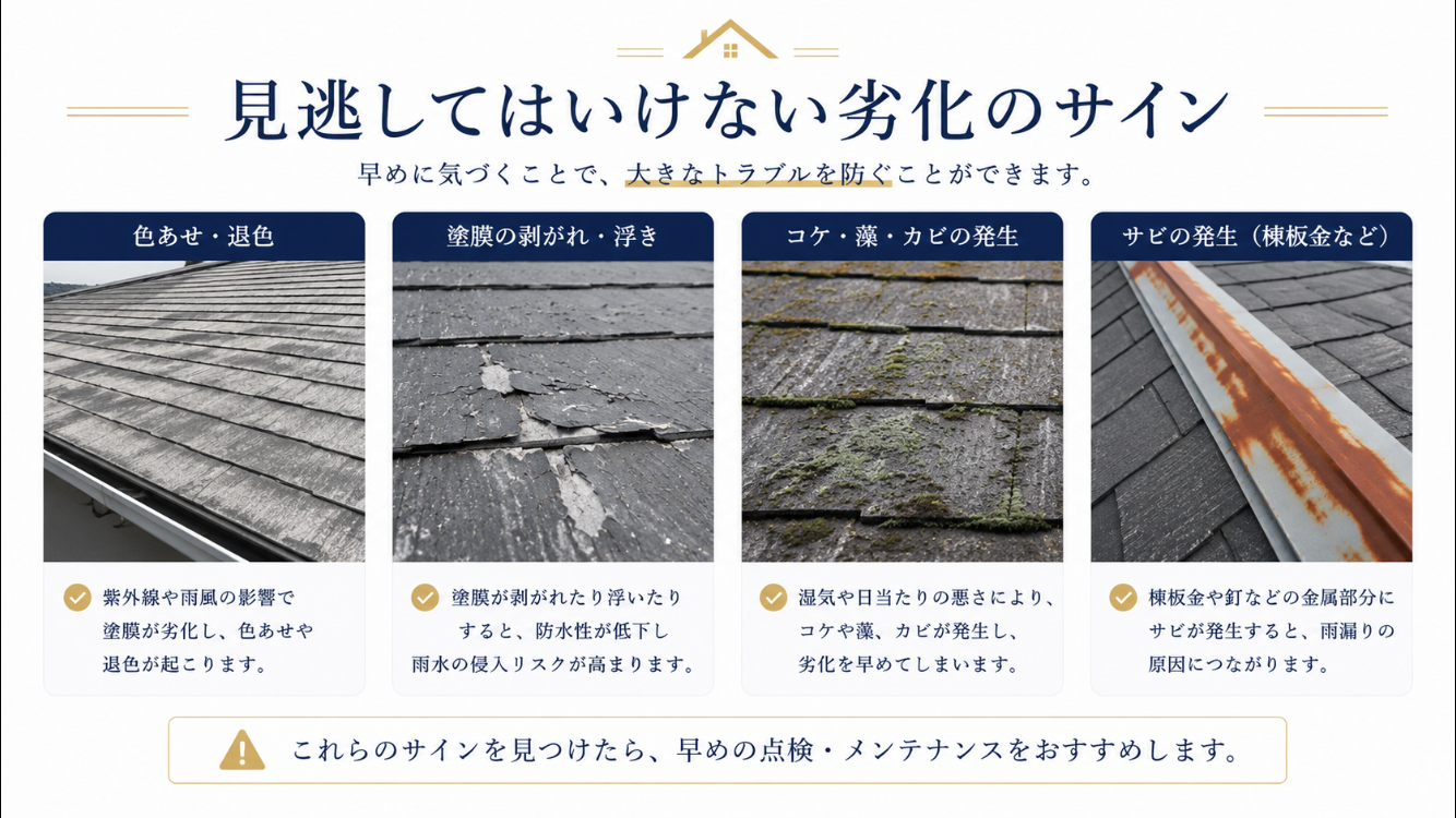 屋根塗装の劣化を放置した場合のリスク