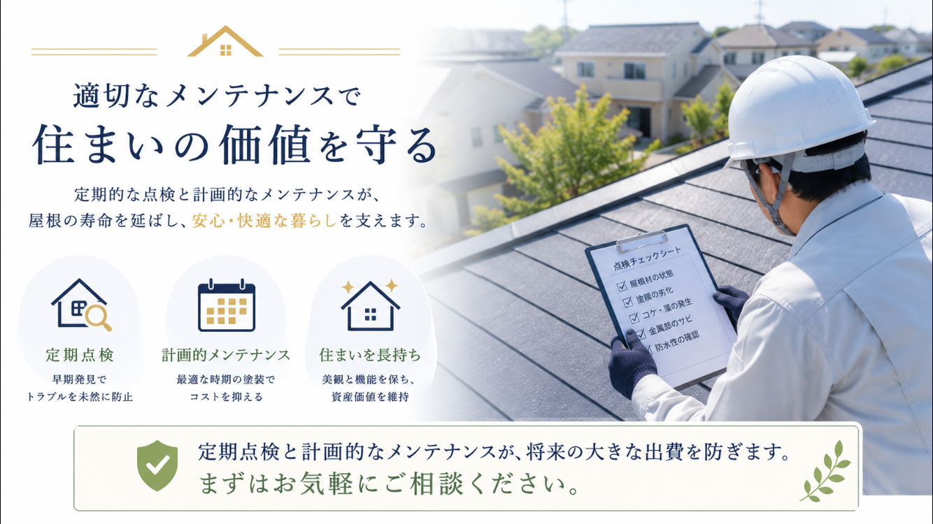 屋根塗装で住まいを長持ちさせるイメージ