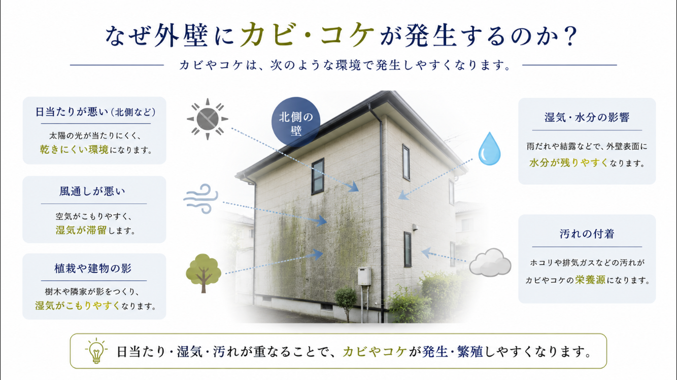 外壁のカビを放置するリスク