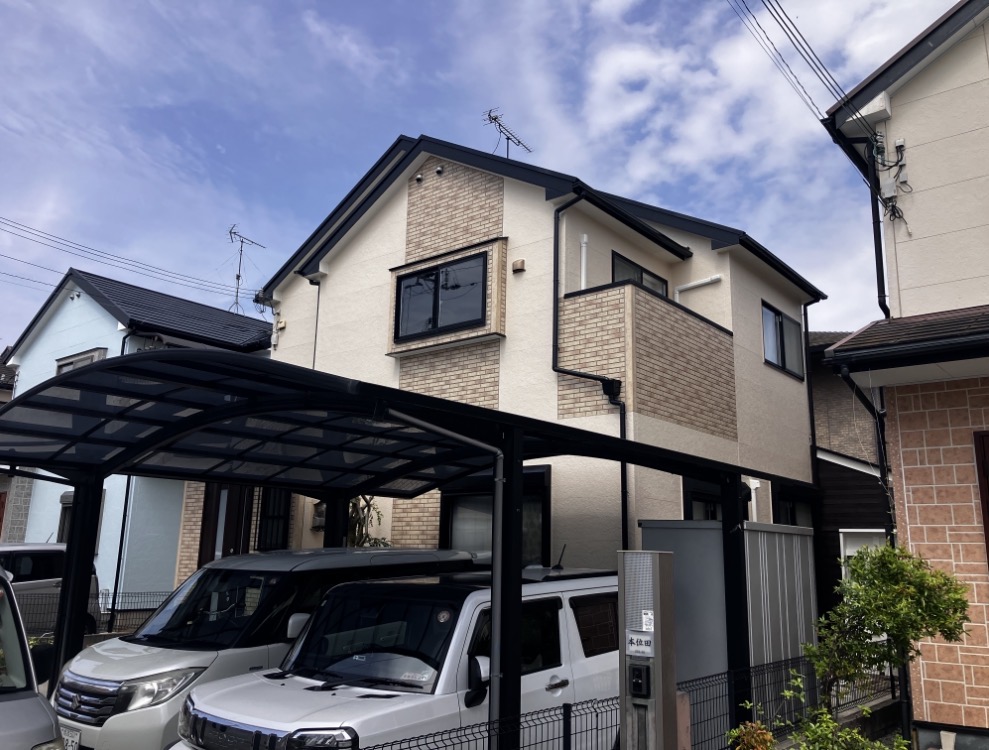 姫路市で外壁塗装が完成1・藤原ペイント