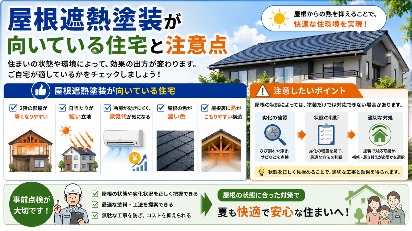 屋根遮熱塗装が向いている住宅と注意点｜藤原ペイント
