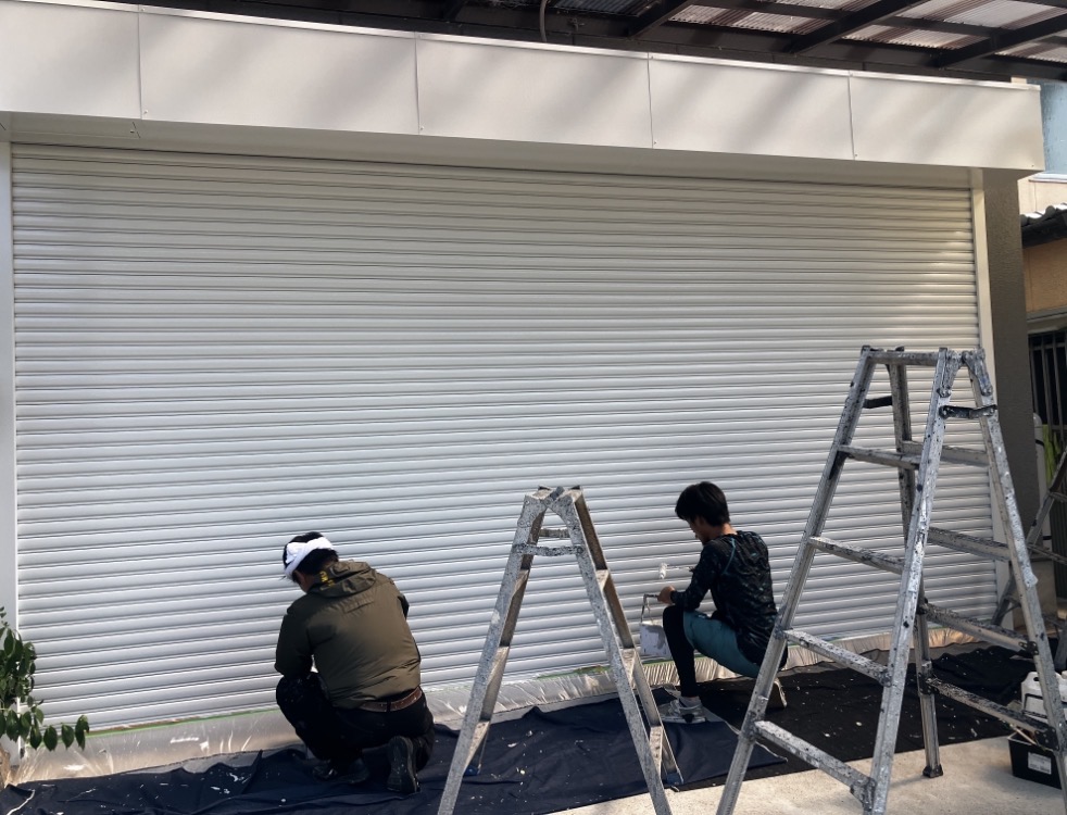 姫路市大津区でシャッターの塗装・藤原ペイント
